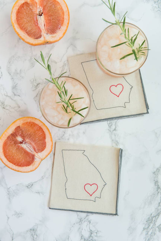 Custom State Cocktail Napkins, Set of Four