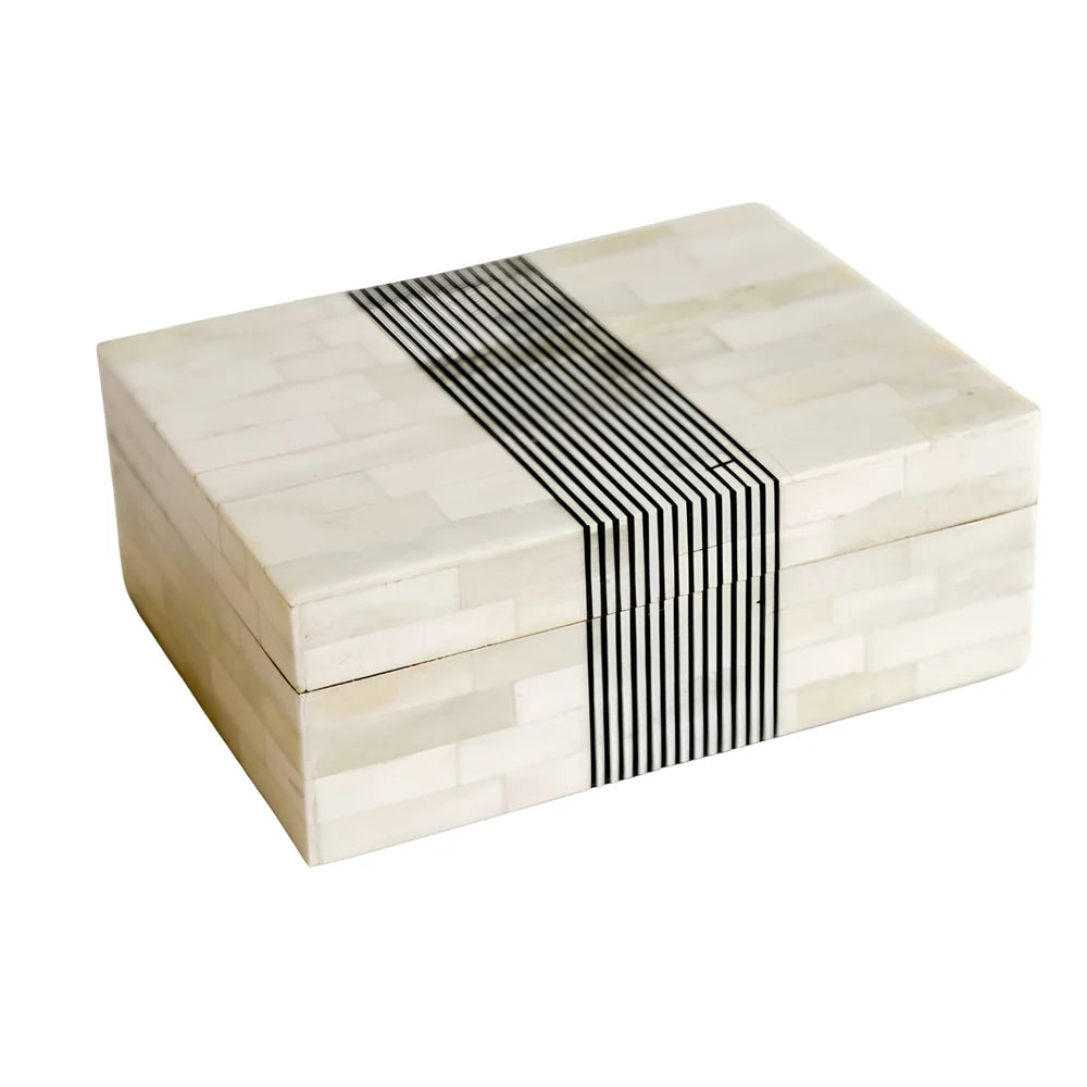 Bone Box with Black Stripe