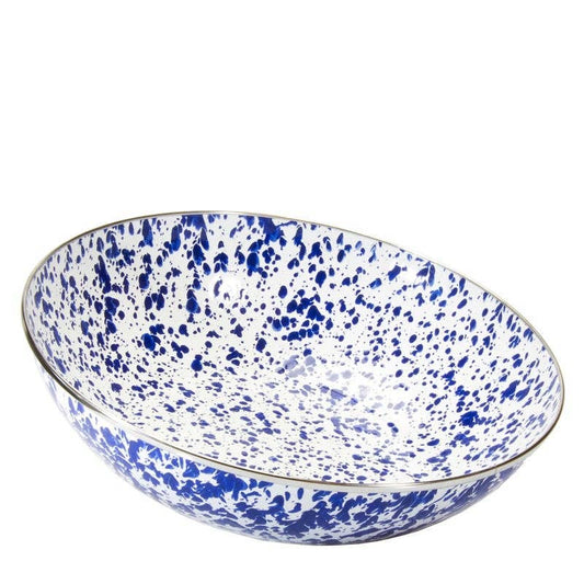 Golden Rabbit Enamelware Swirl Catering Bowl: Ocean