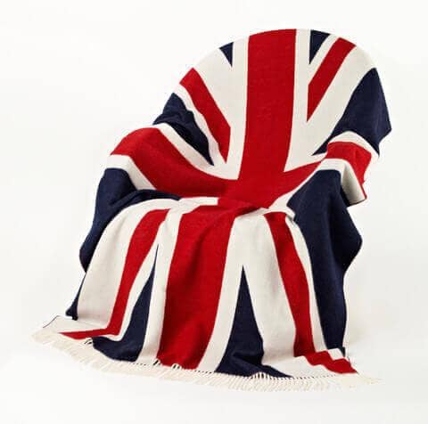 Union Jack Merino Lambswool Throw Blanket