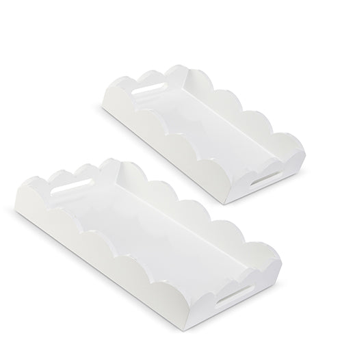 White Scalloped Tray, Small