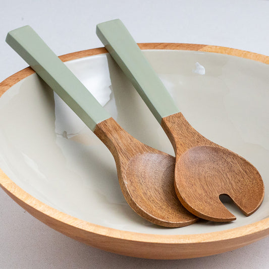 Madras Serving Set, Sage