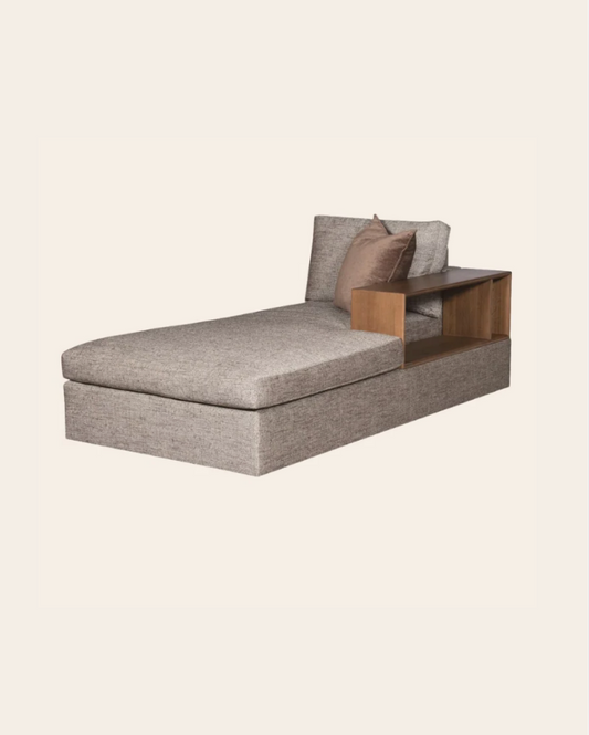 Embrace Right Wood Shelf Arm Chaise