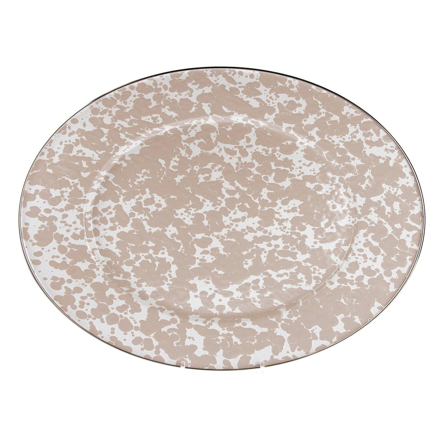 Golden Rabbit Enamelware Swirl Oval Platter: Ocean