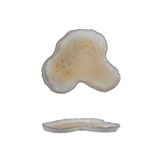 Stoneware Organic Shaped Plate, Reactive Glaze (Each One Will Vary)