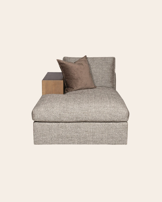 Embrace Left Wood Shelf Arm Chaise