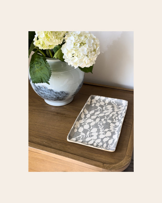 Handled Bar Tray Paisley Opal