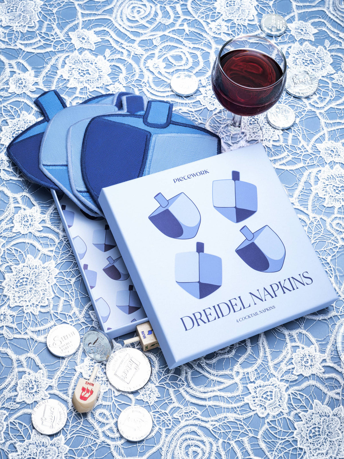 Dreidel Cocktail Napkins - Set of 4