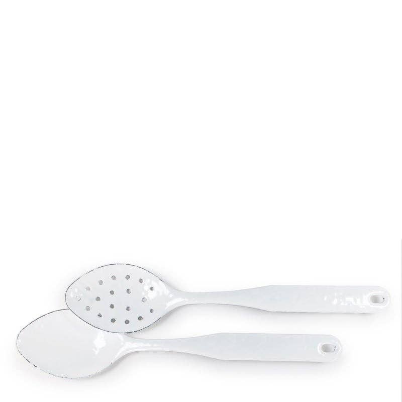 Golden Rabbit Enamelware Swirl Spoon Set: Ocean