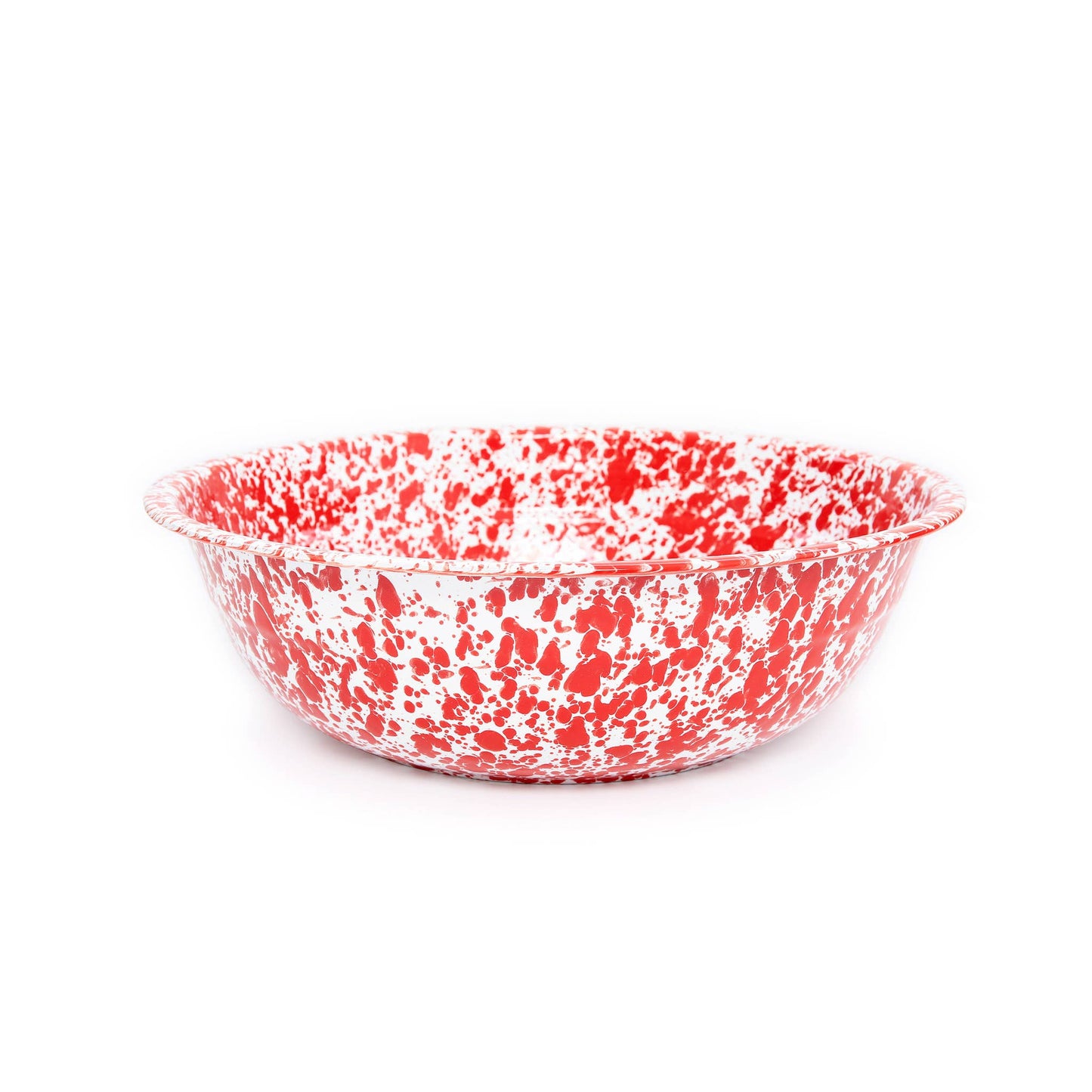 Splatter Enamelware Medium Basin: Red & White