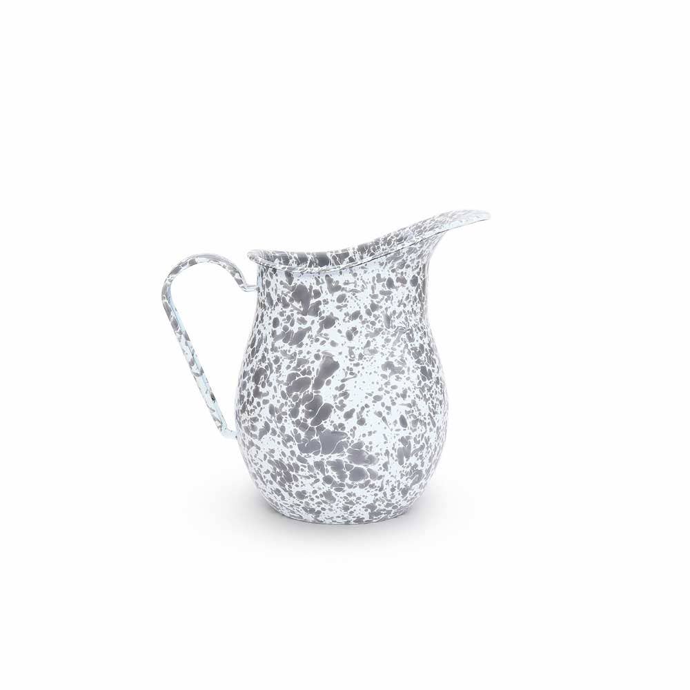 Splatter Enamelware Large Pitcher: Green & Cream Splatter