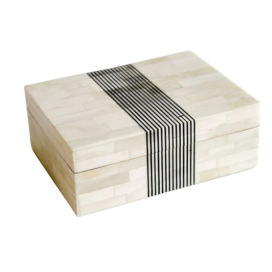 Bone Box with Black Stripe