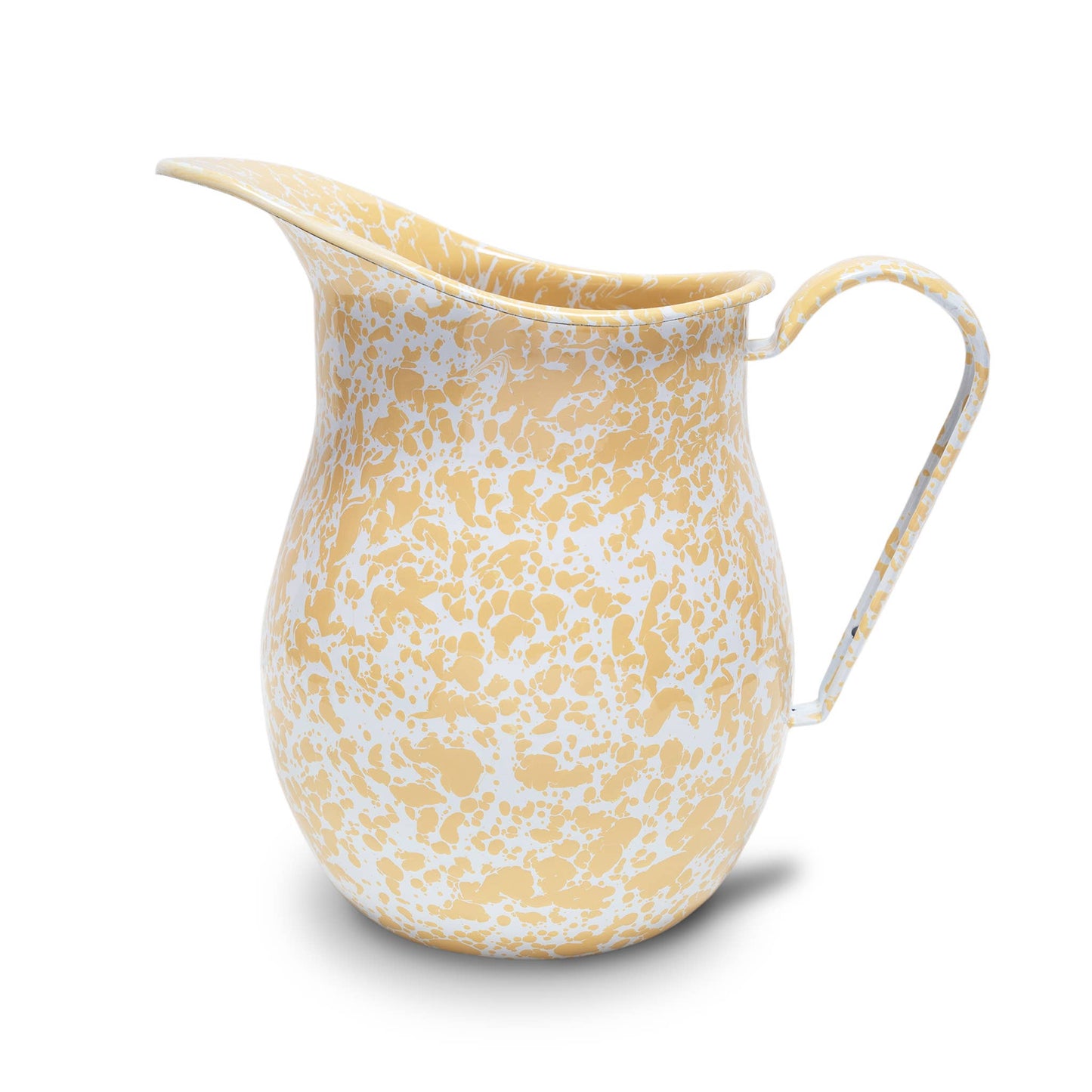 Splatter Enamelware Large Pitcher: Green & Cream Splatter