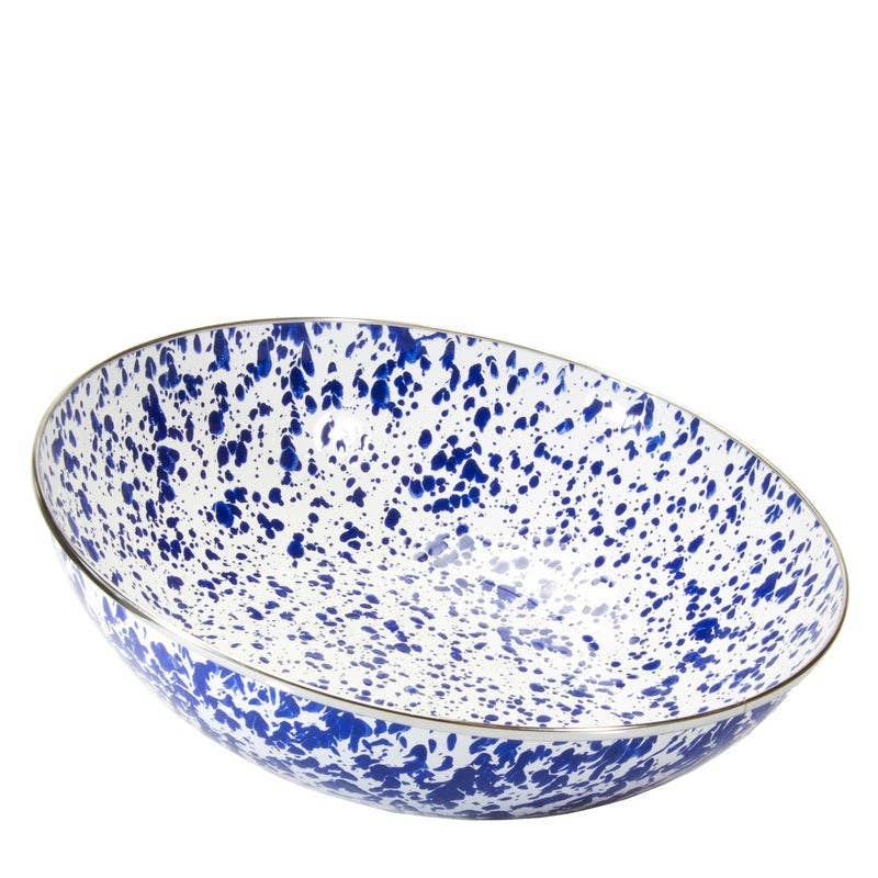 Golden Rabbit Enamelware Swirl Catering Bowl: Ocean