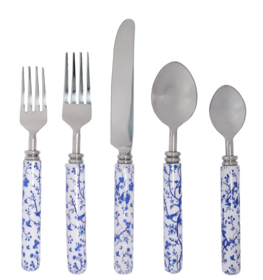 Blue Chinoiserie Twenty Piece Flatware Set