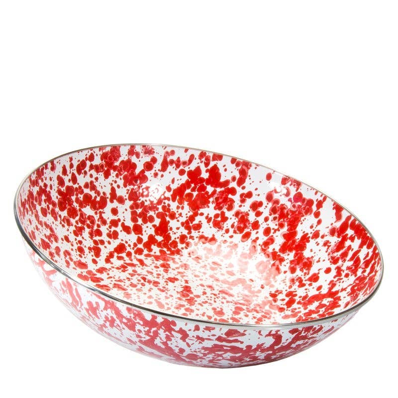 Golden Rabbit Enamelware Swirl Catering Bowl: Ocean