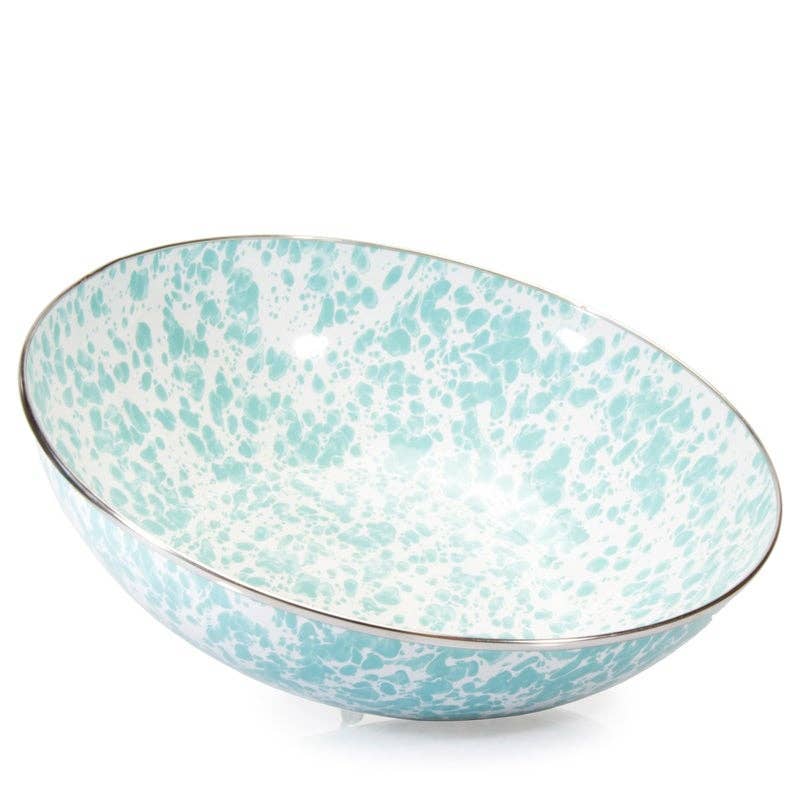 Golden Rabbit Enamelware Swirl Catering Bowl: Ocean