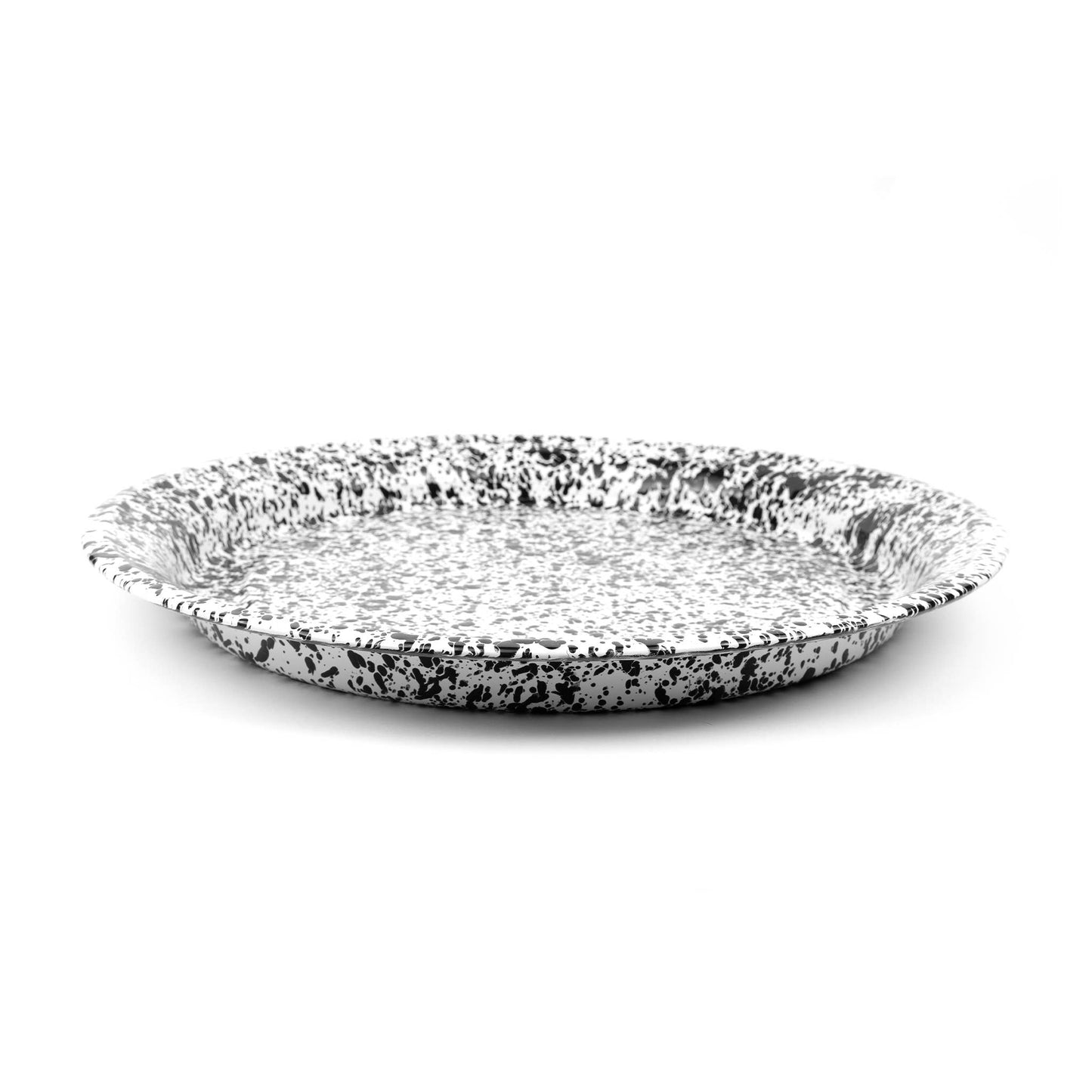 Splatter Enamelware Large Round Tray: Red Splatter