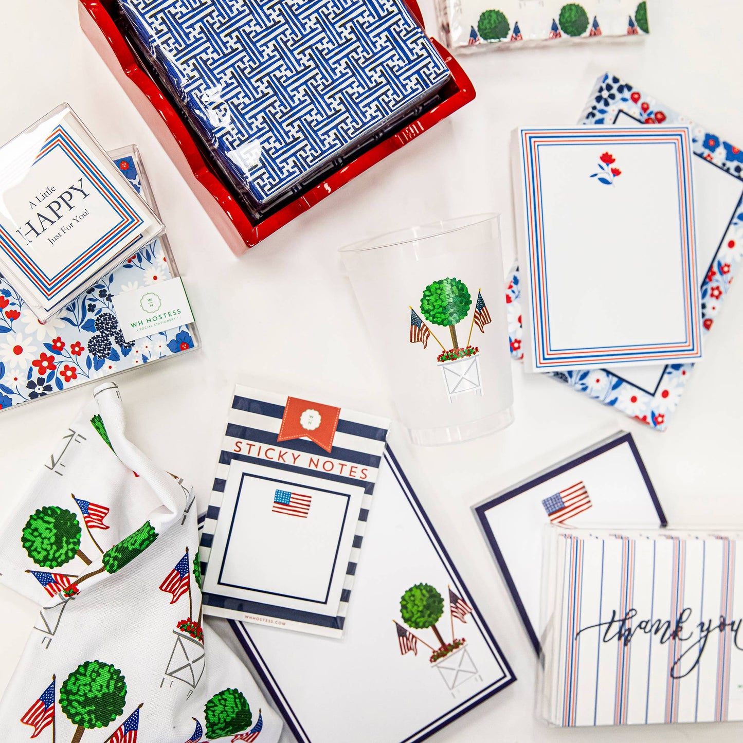 In Stock Patriotic Topiary Shatterproof Cups