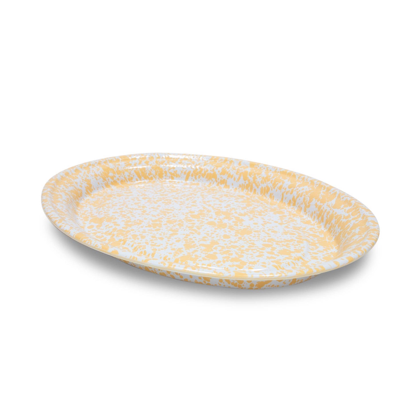 Splatter Enamelware Oval Platter: Blue Splatter