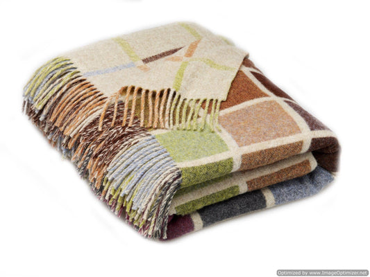 Multi-Block Merino Lambswool Throw