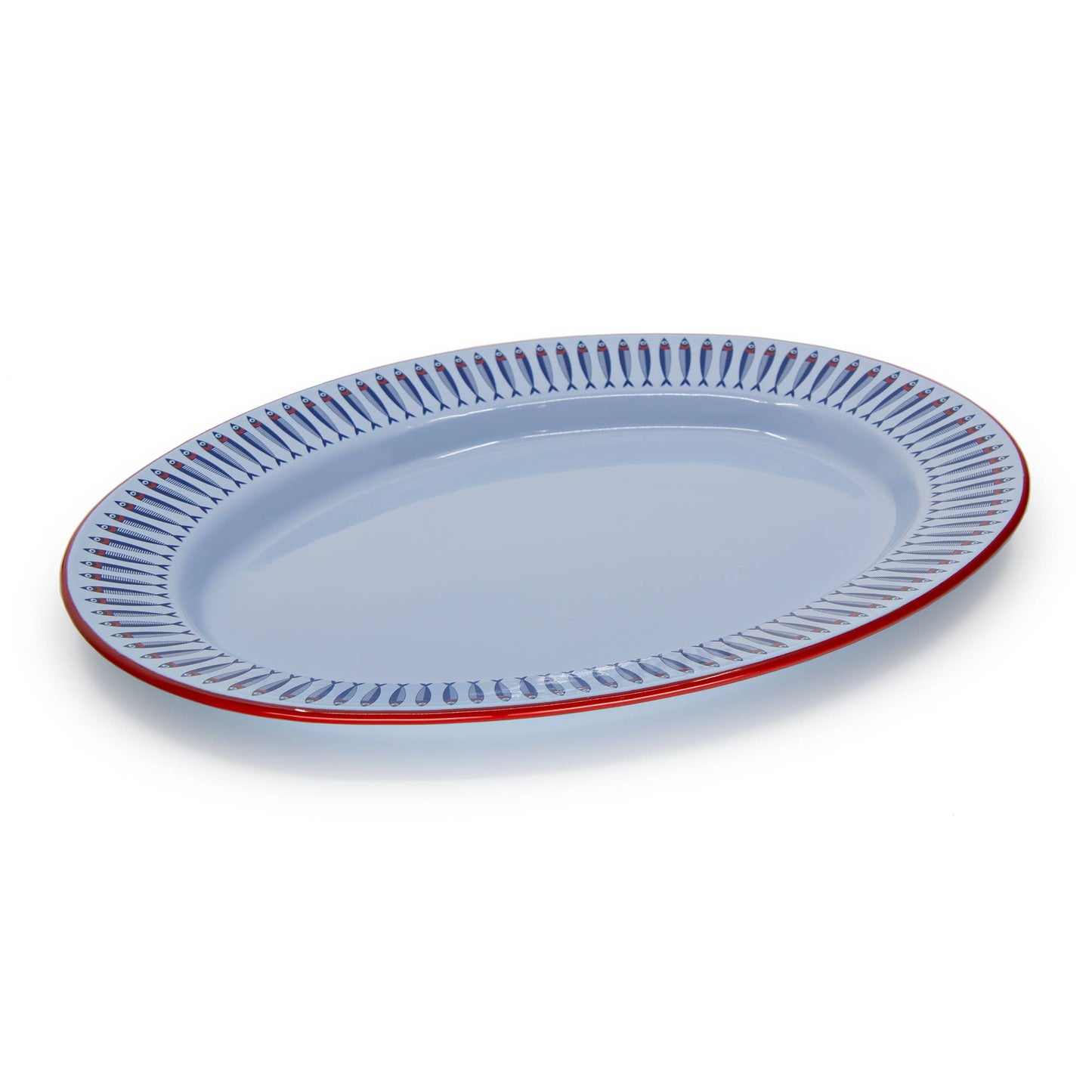 Mur by Ayca x CCH Anchovies Small 14 in Oval Tray, Red Rim