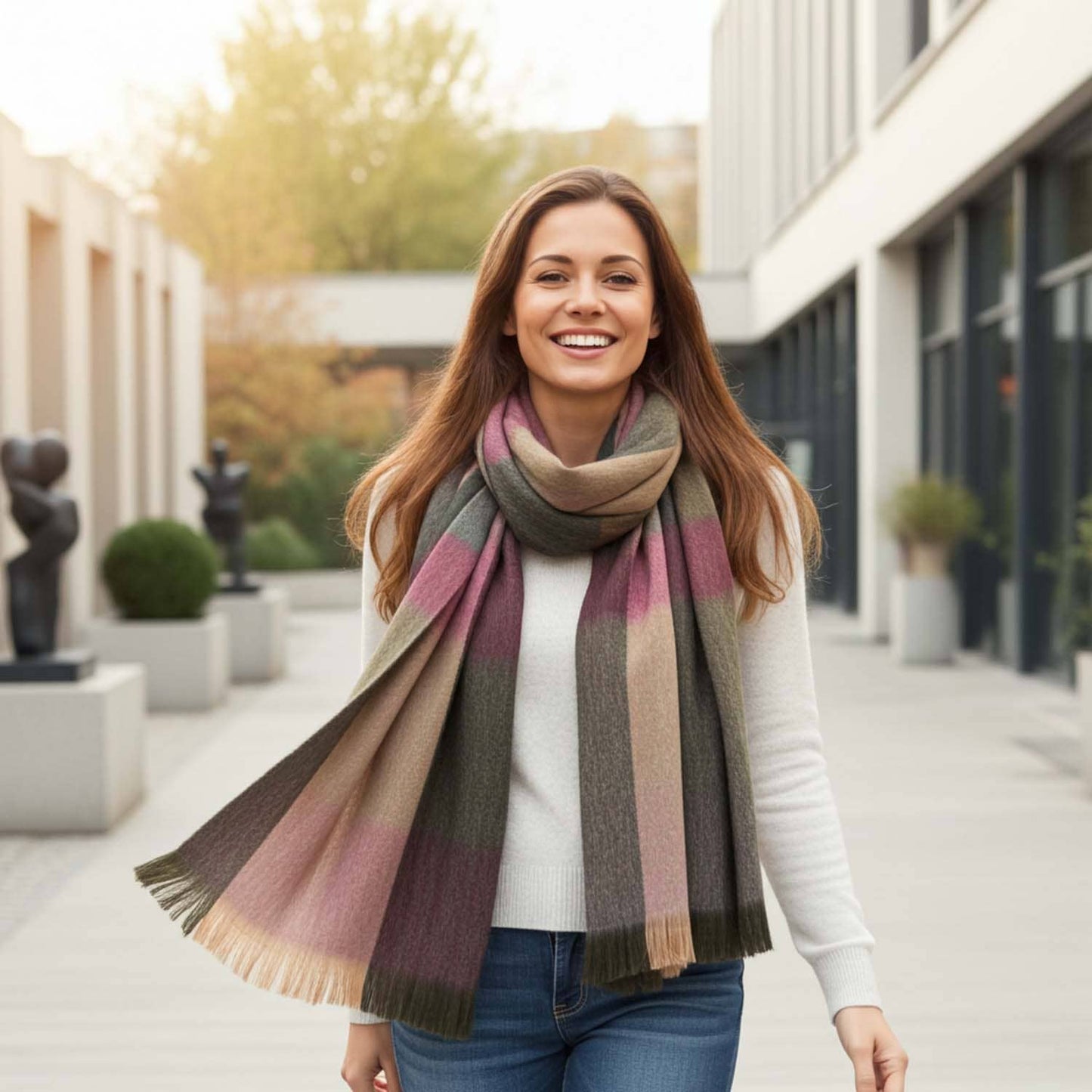 Alpaca Plaid Scarf - Wildrose