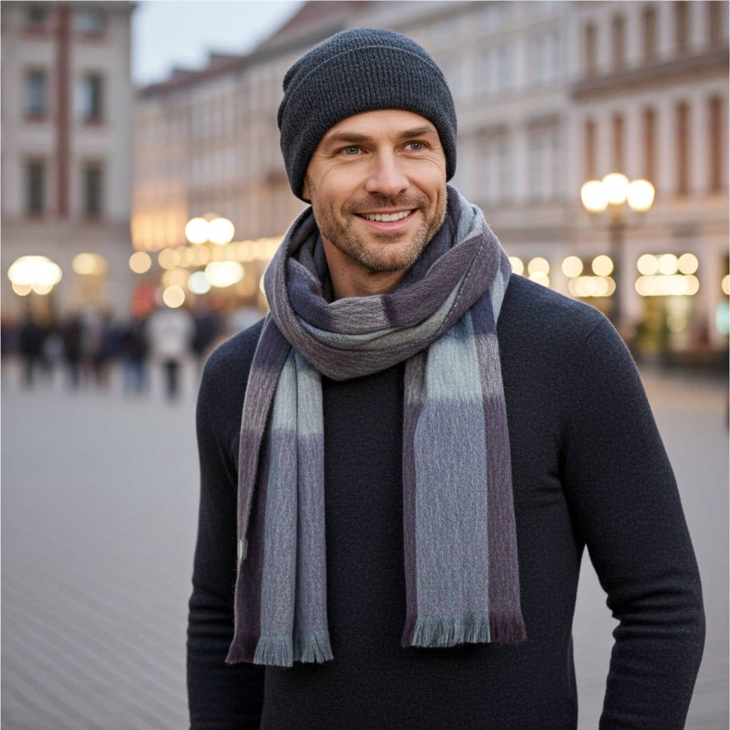 Alpaca Plaid Scarf - Mocha