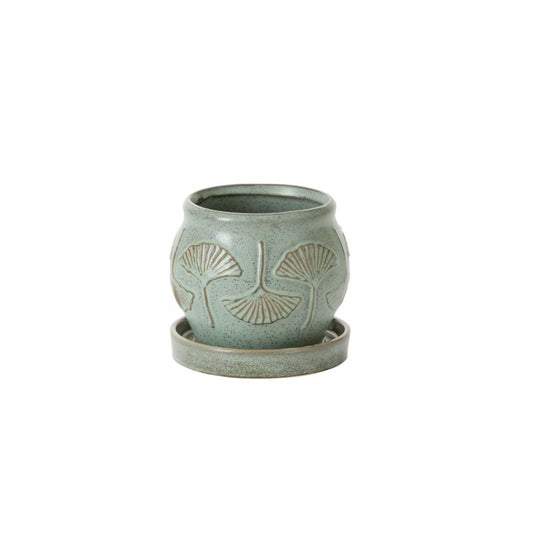 Biloba Pot with Saucer