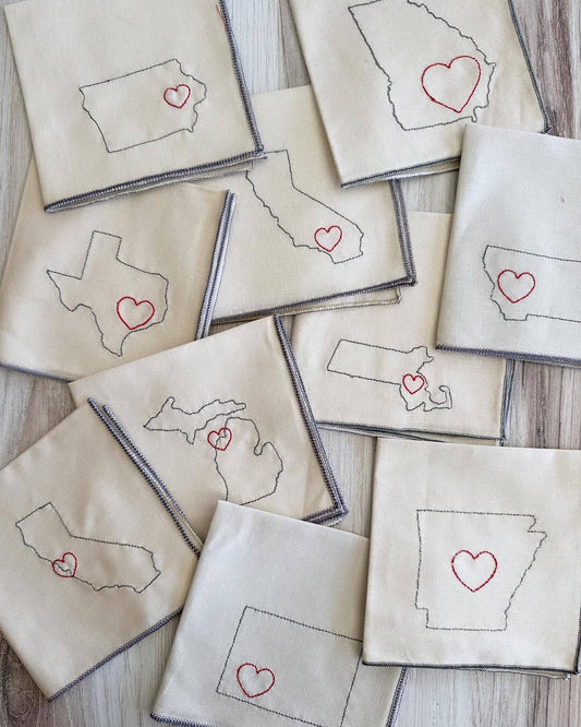 Custom State Cocktail Napkins, Set of Four