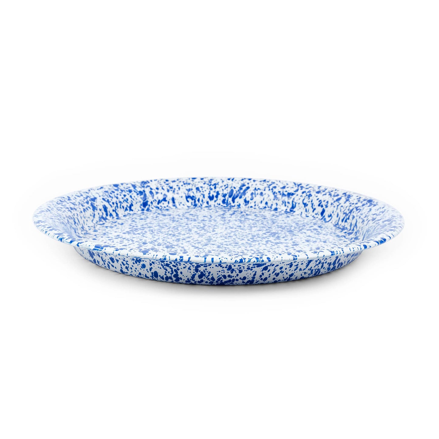Splatter Enamelware Large Round Tray: Red Splatter