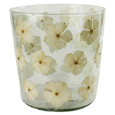 Enameled Flower Hurricane- Medium