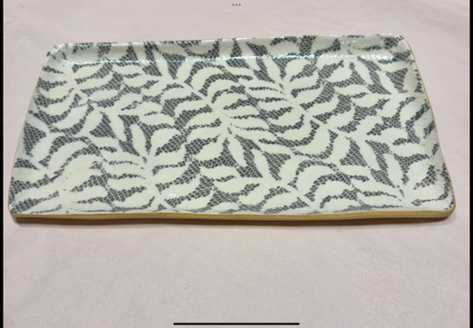 Small Stacking Rectangle Tray Fern Charcoal