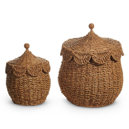 Natural Lidded Basket, Large