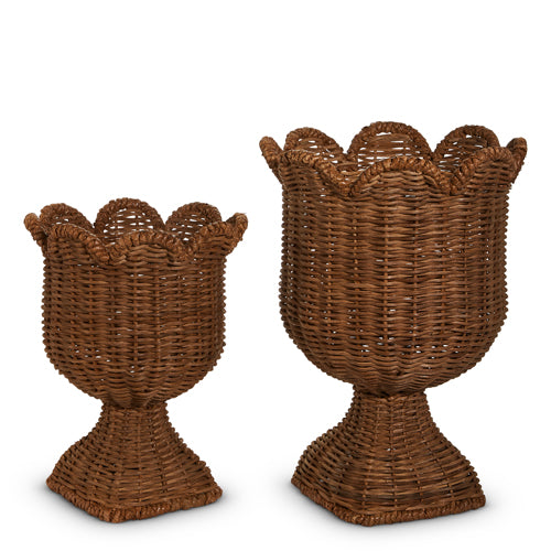 Woven Scalloped Urn, LARGE