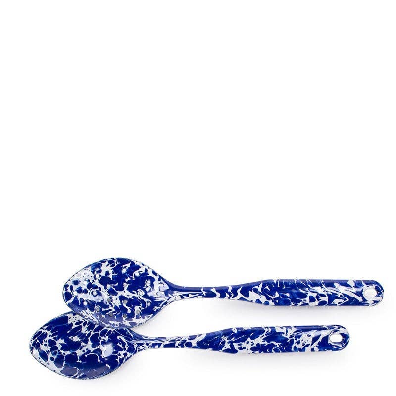Golden Rabbit Enamelware Swirl Spoon Set: Ocean