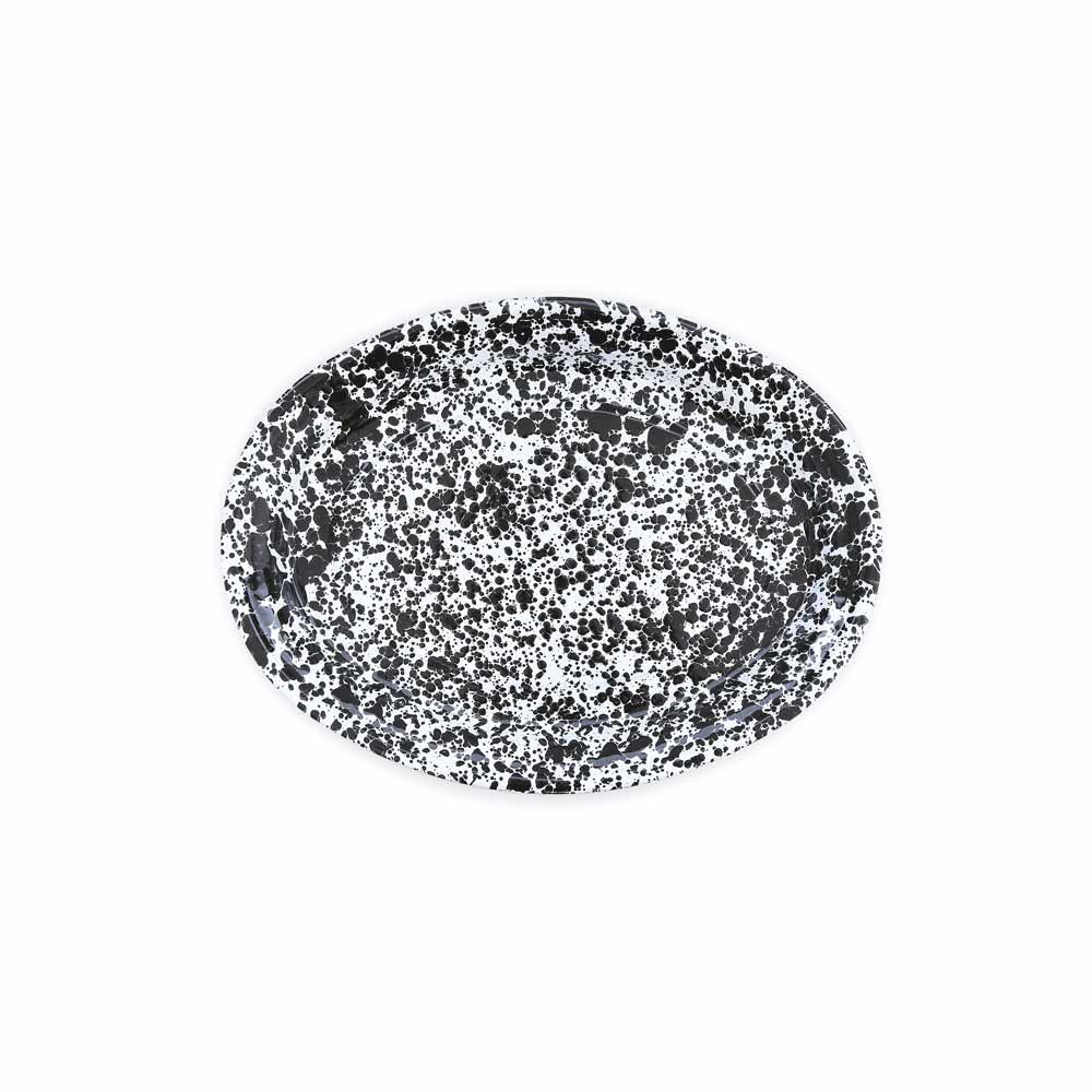 Splatter Enamelware Oval Platter: Red Splatter