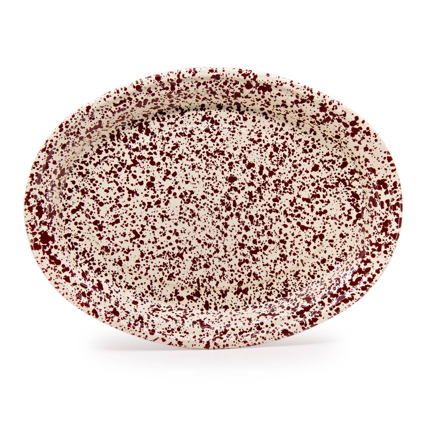 Splatter Enamelware Oval Platter: Red Splatter