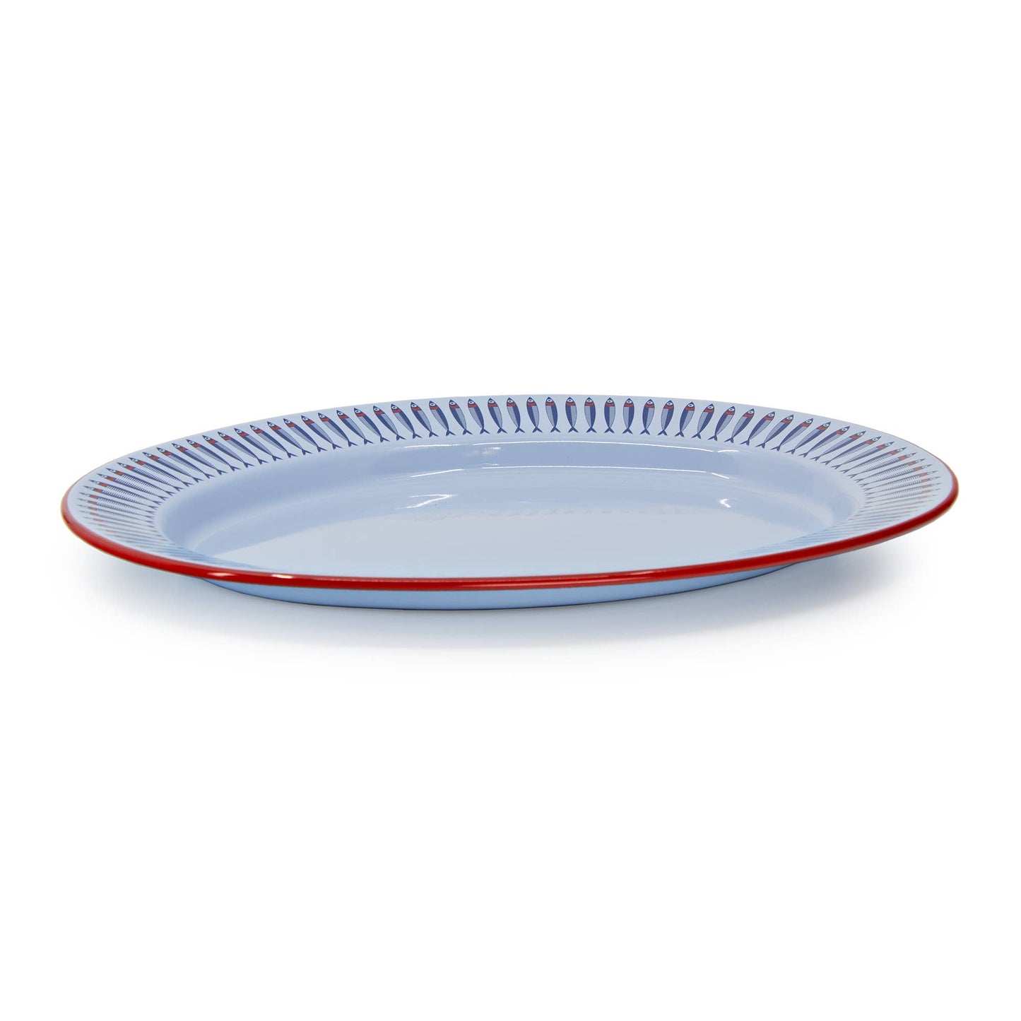 Mur by Ayca x CCH Anchovies Small 14 in Oval Tray, Red Rim