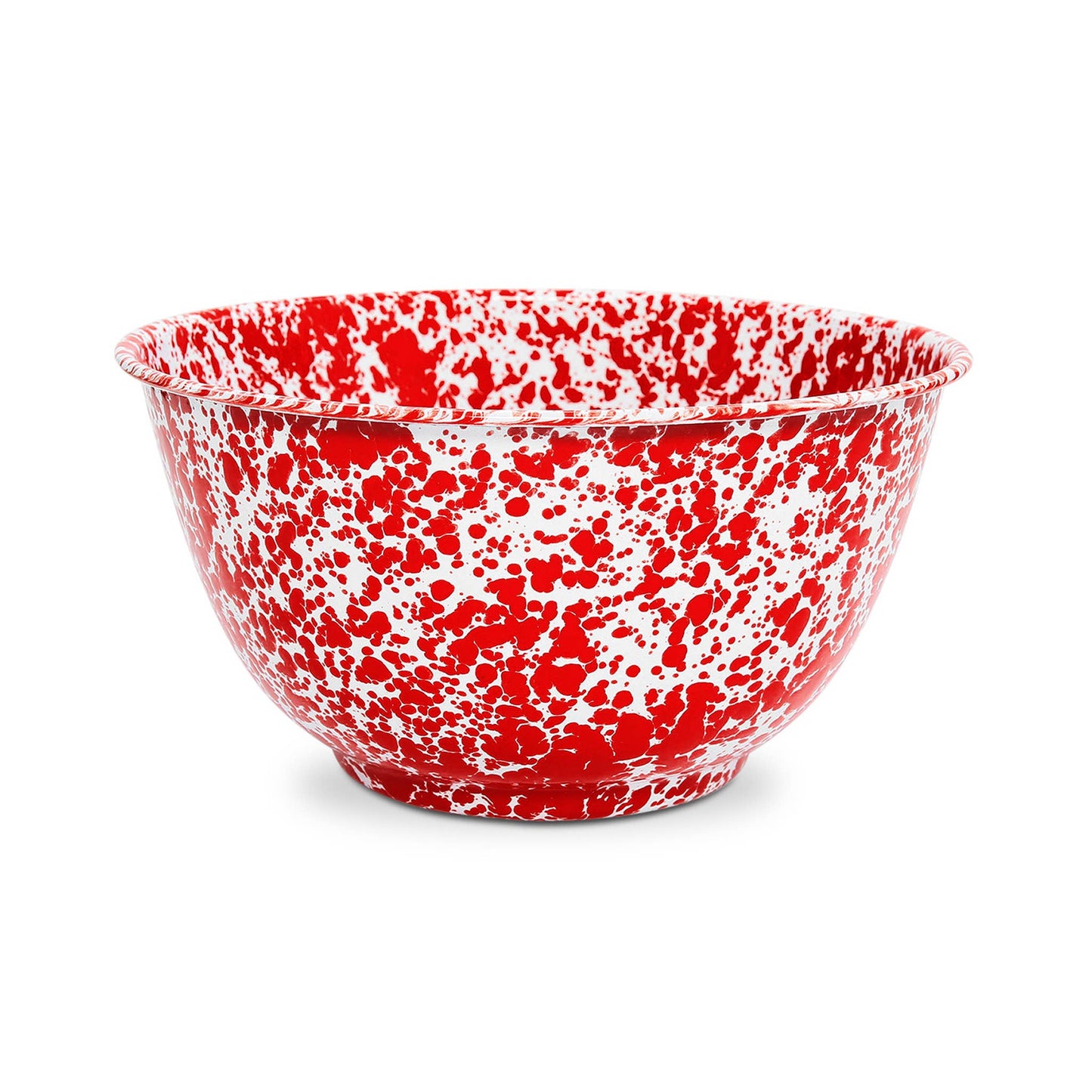 Splatter Enamelware Large Salad Bowl: Red Splatter
