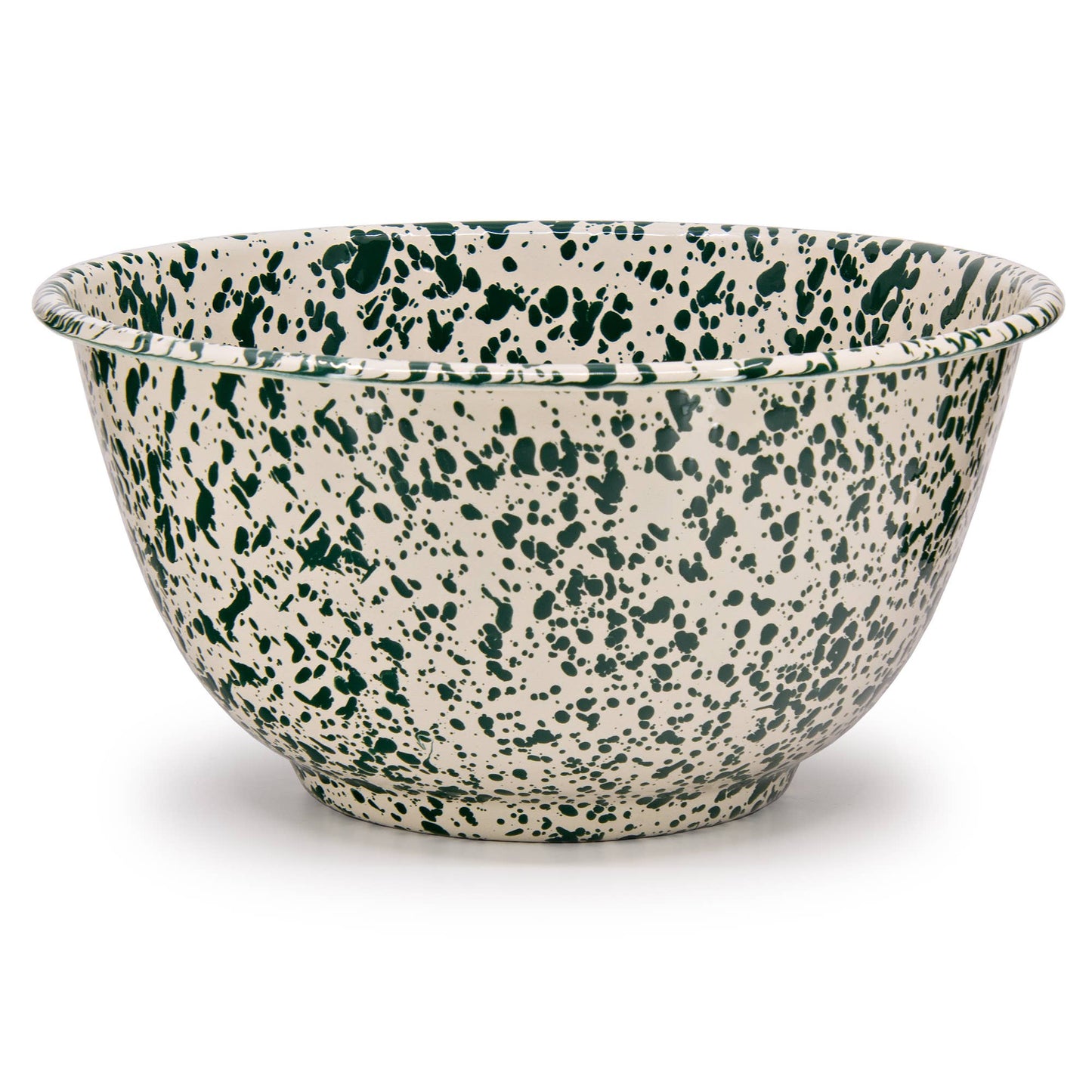 Splatter Enamelware Large Salad Bowl: Red Splatter