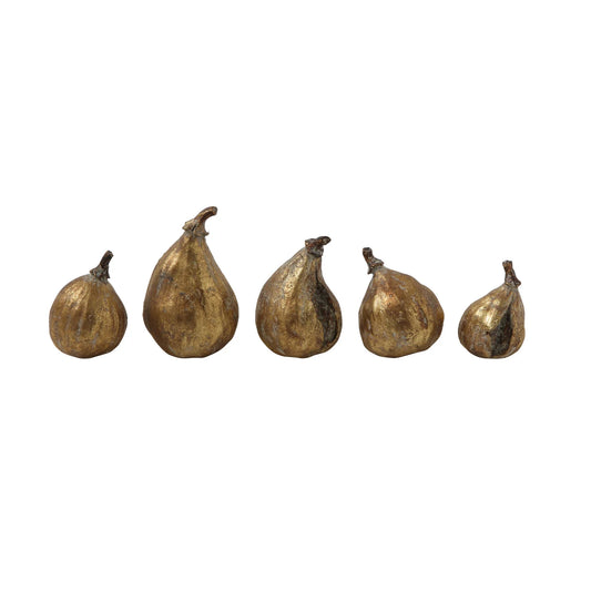 Resin Figs, Antique Gold Finsih