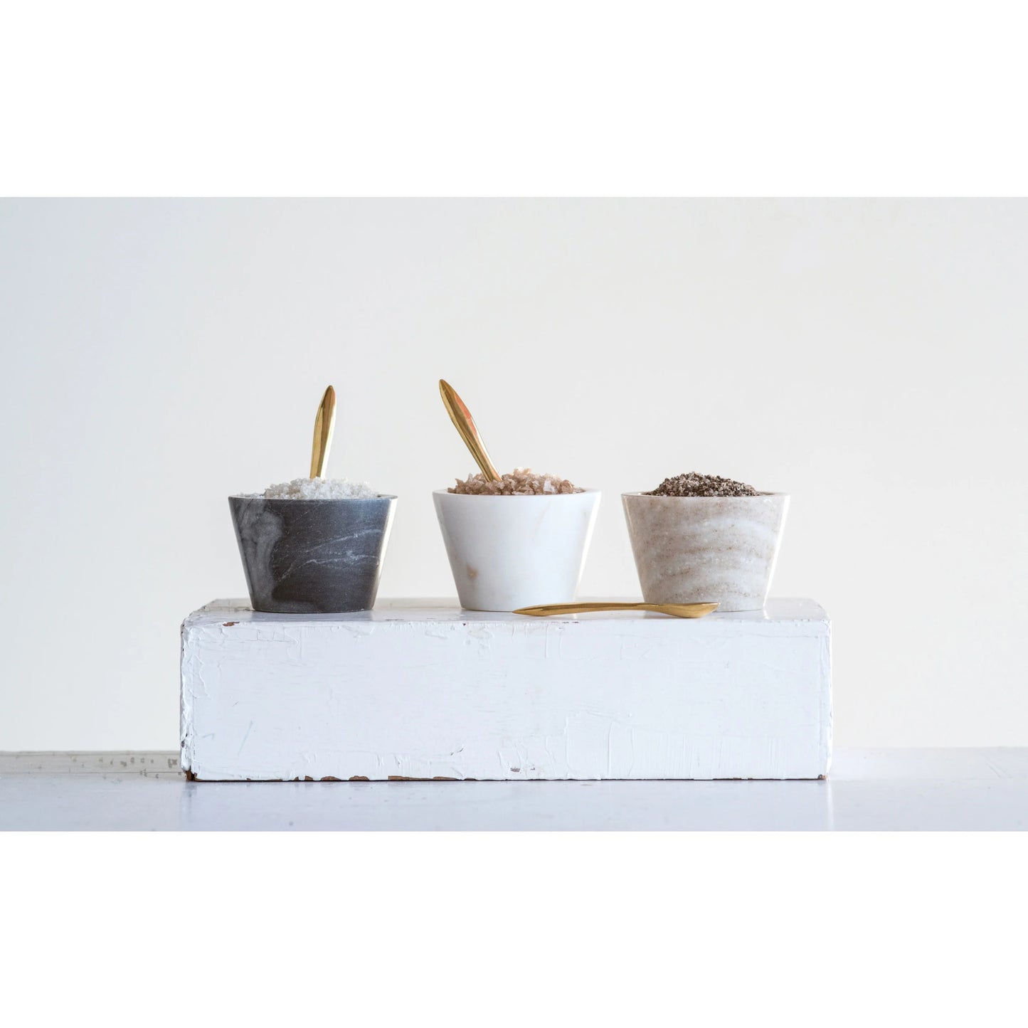 Marble Bowl with Brass Spoon