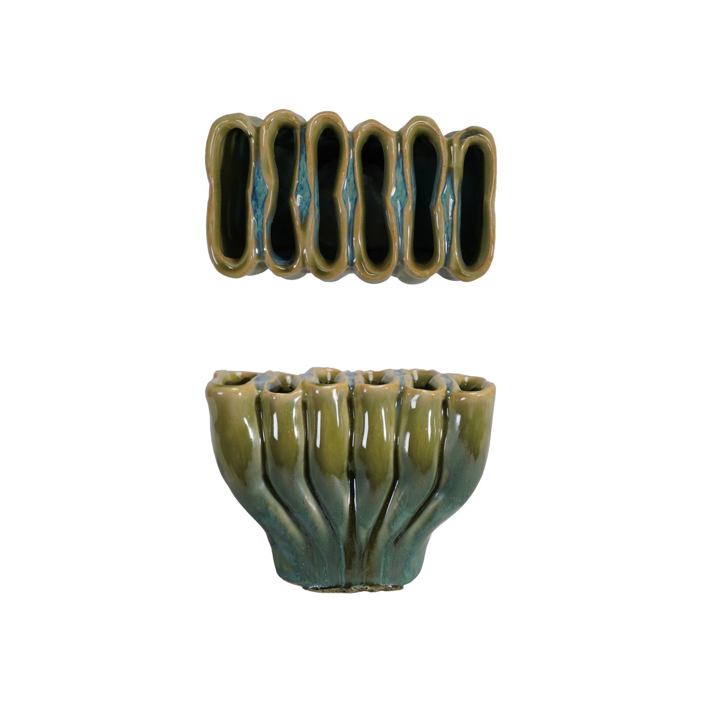 Stoneware Sculptural Vase w/ 6 Sections