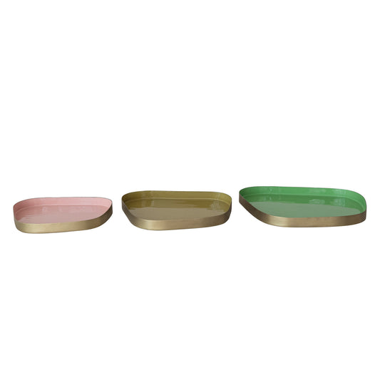 Enameled Metal Organic Shaped Trays