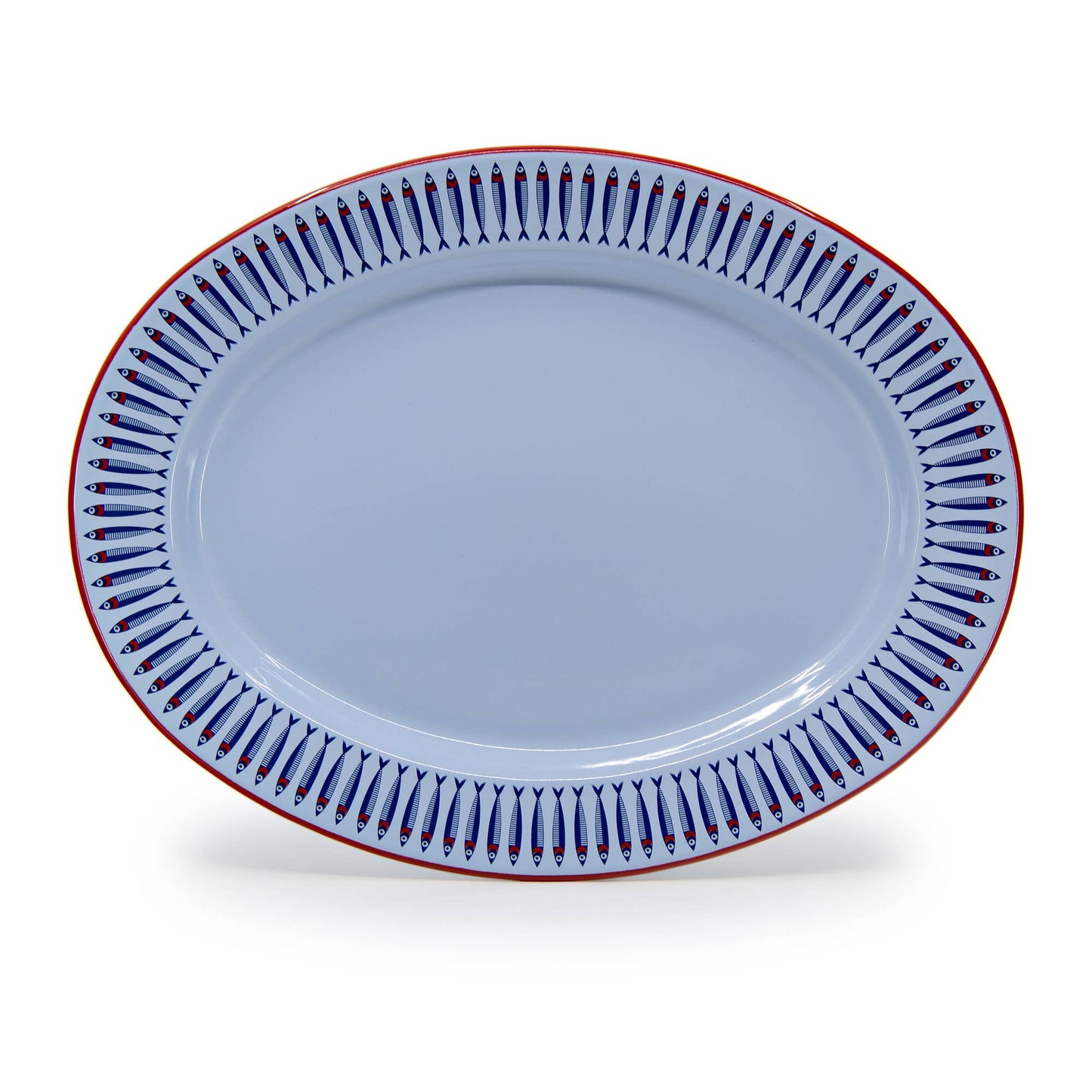 Mur by Ayca x CCH Anchovies Small 14 in Oval Tray, Red Rim