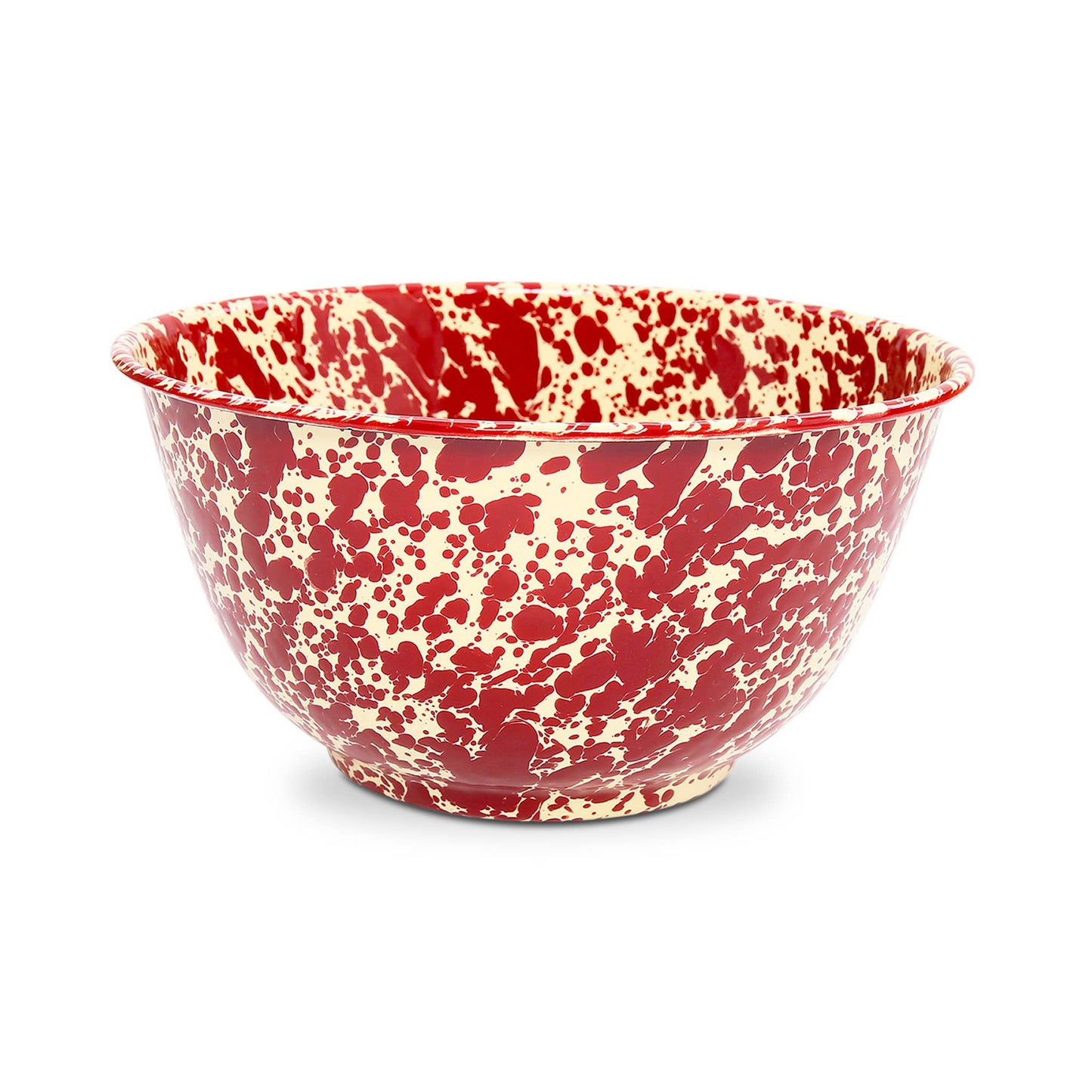 Splatter Enamelware Large Salad Bowl: Red Splatter