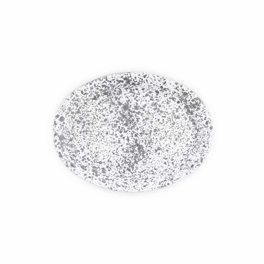 Splatter Enamelware Oval Platter: Red Splatter