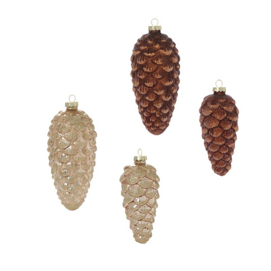 frosted pinecone ornament