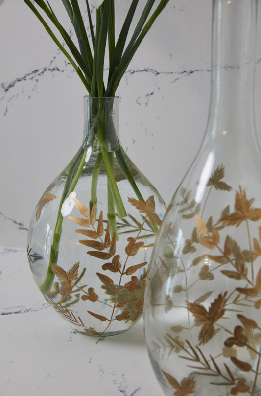 gild leaf vase - large